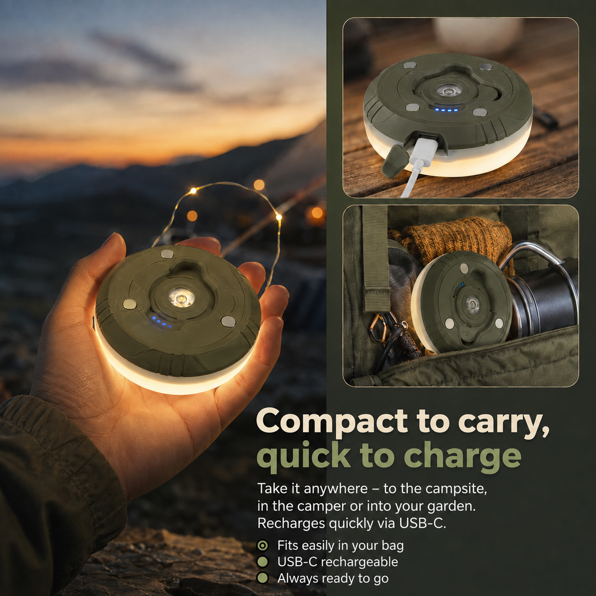 CampGlow Retractable Lights